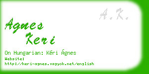 agnes keri business card